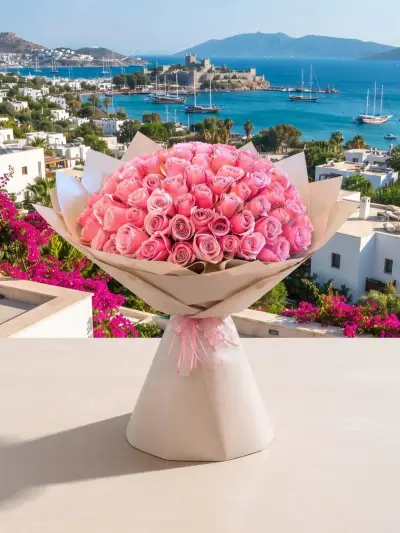 Romantik Pembe Gül ve Çiçek Buketi