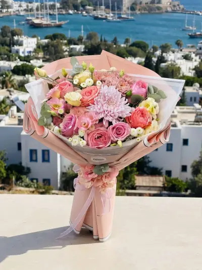 Pembe ve Sarı Bahar Buketi Tasarımı