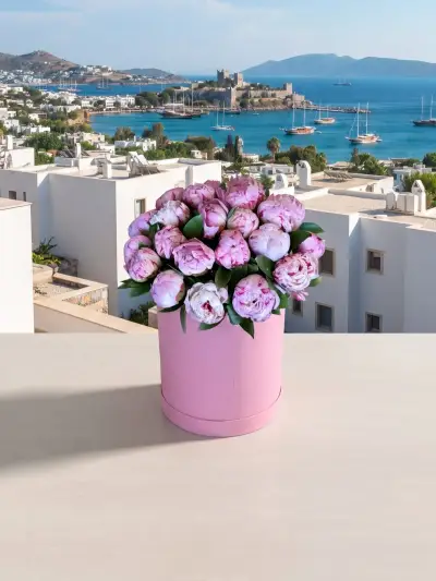 Pembe Kutuda Mor Krizantem Aranjmanı