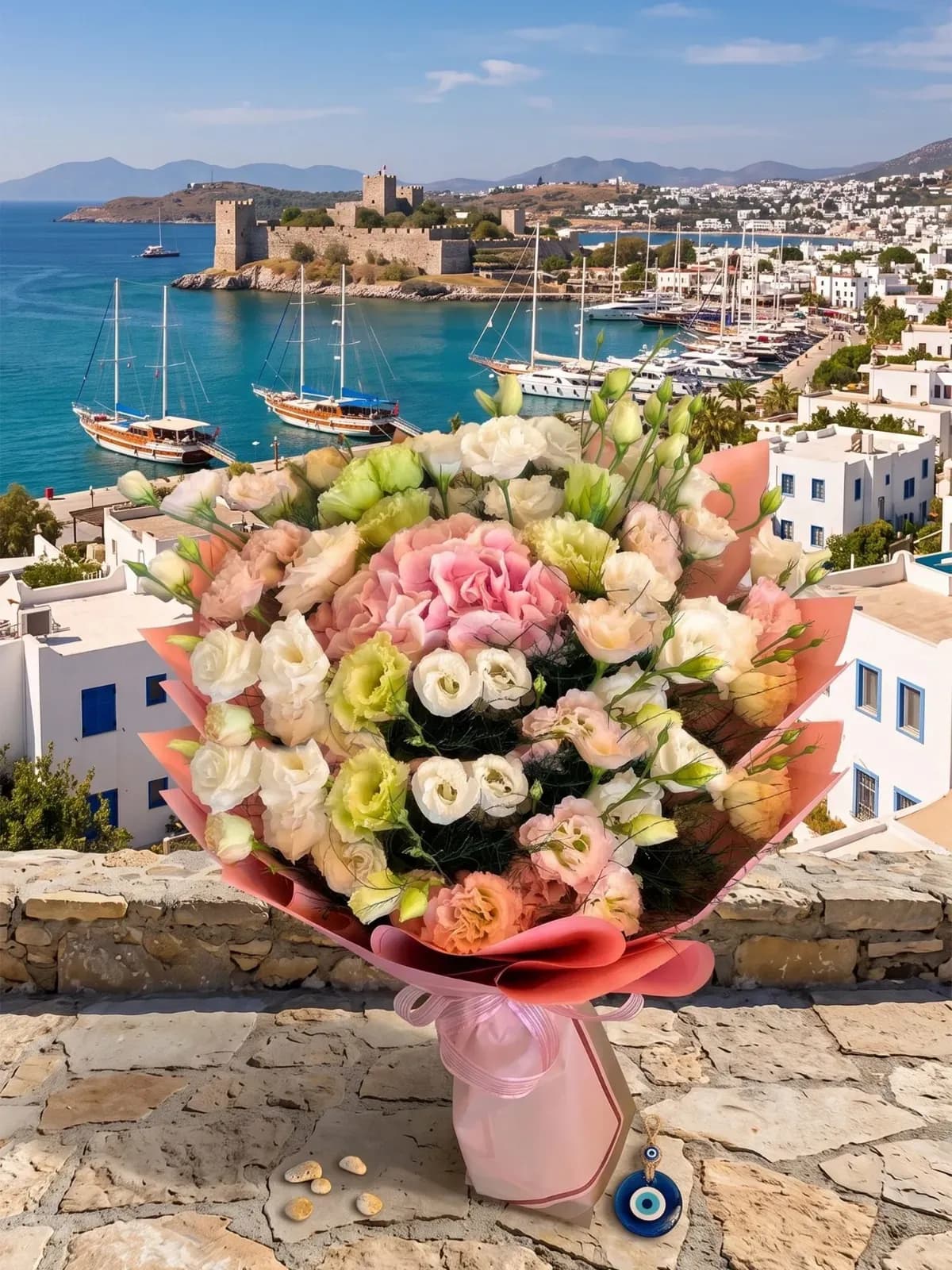 Pembe Uyum - Gül ve Ortanca Aranjmanı